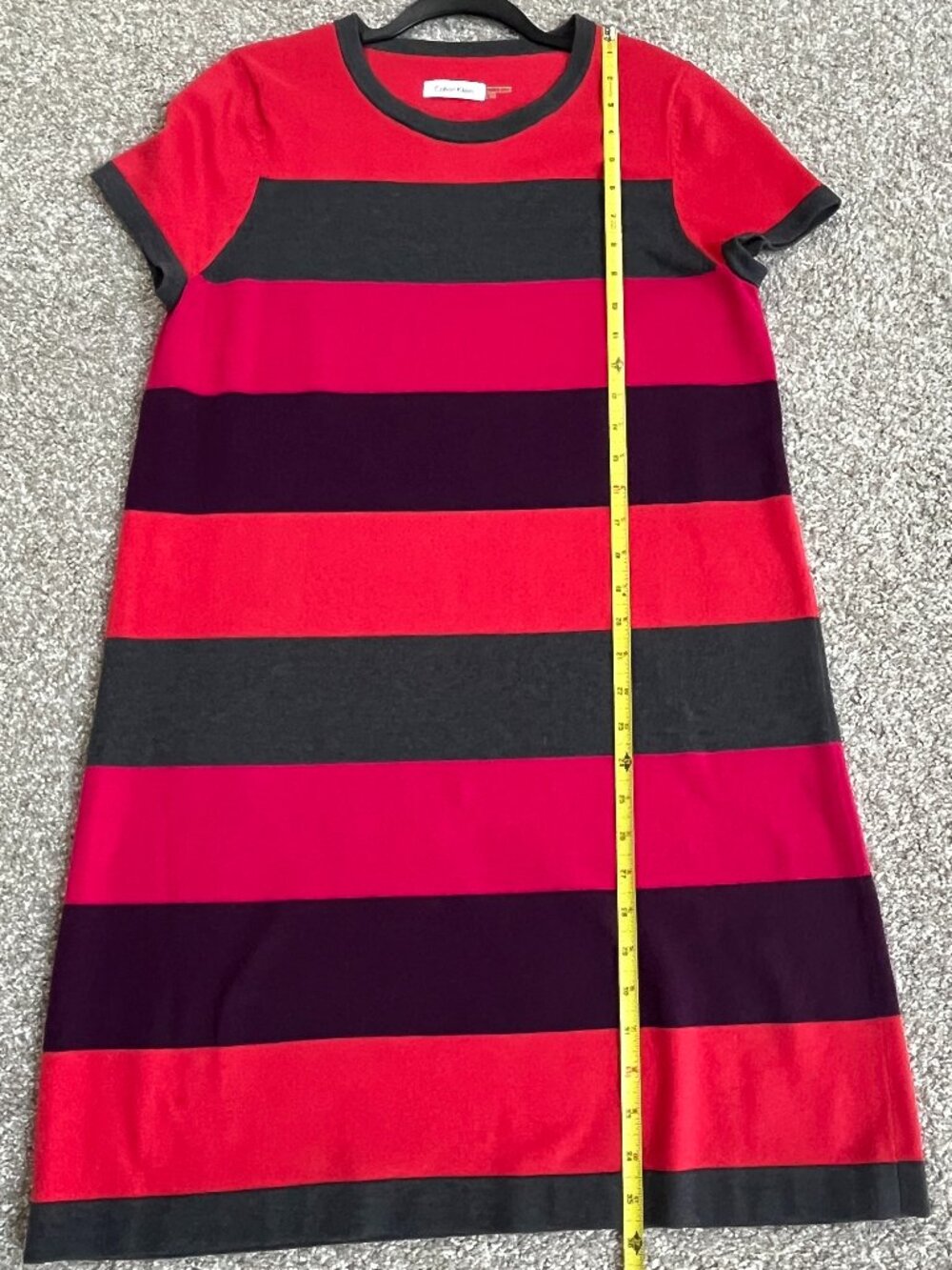 Calvin Klein Striped Knit Dress, Size L - Picture 6 of 6